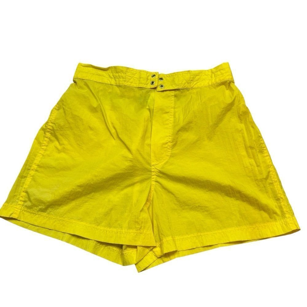Vintage 1980’s Ladies Jacques Moret Ultra Yellow Nylon Short Size Large